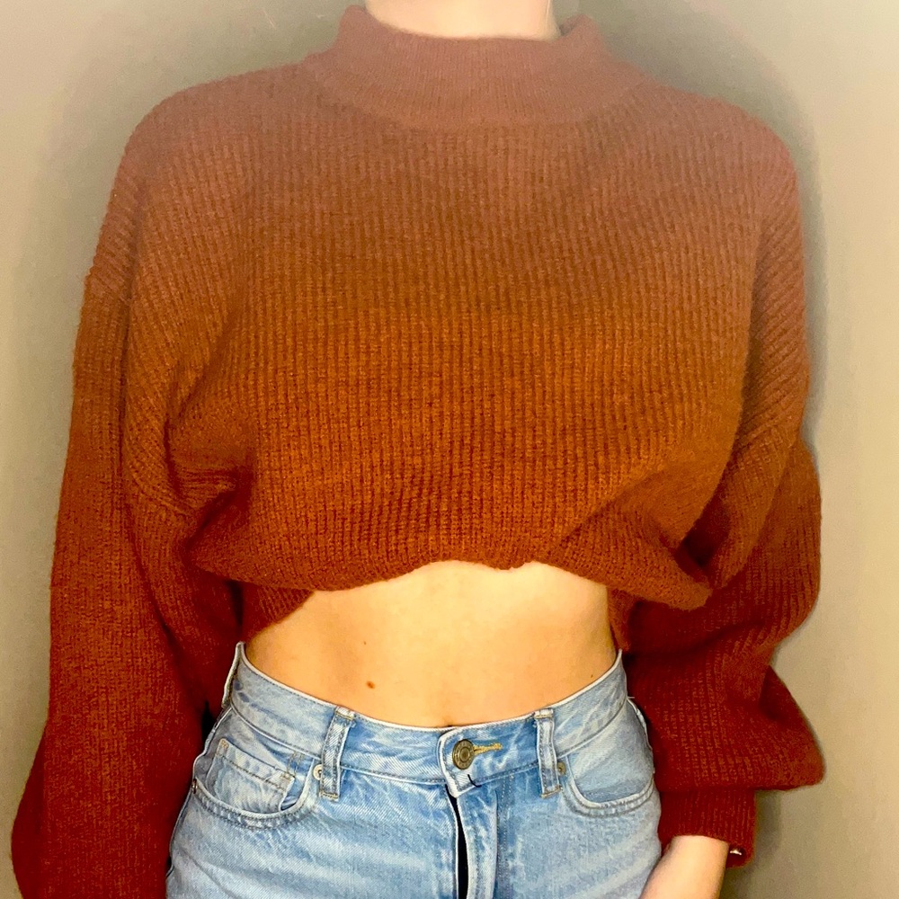 Rust Mock Neck Sweater